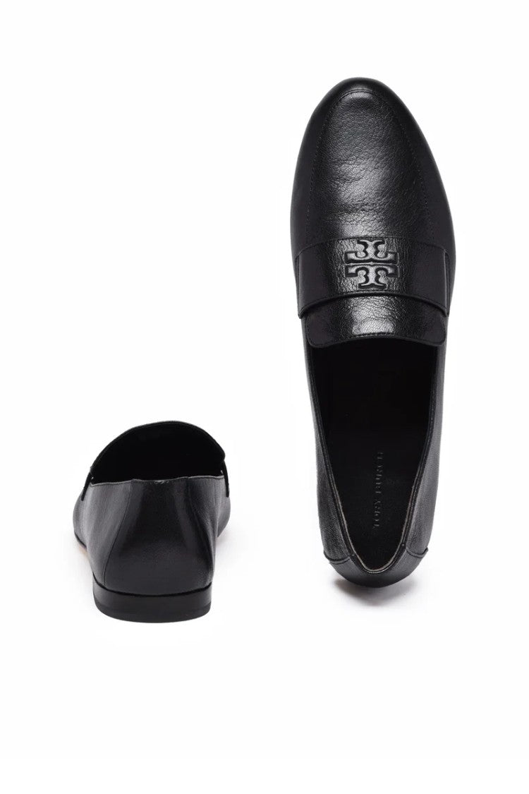 Tory Burch Black Leather Loafer With Refined Silhouette