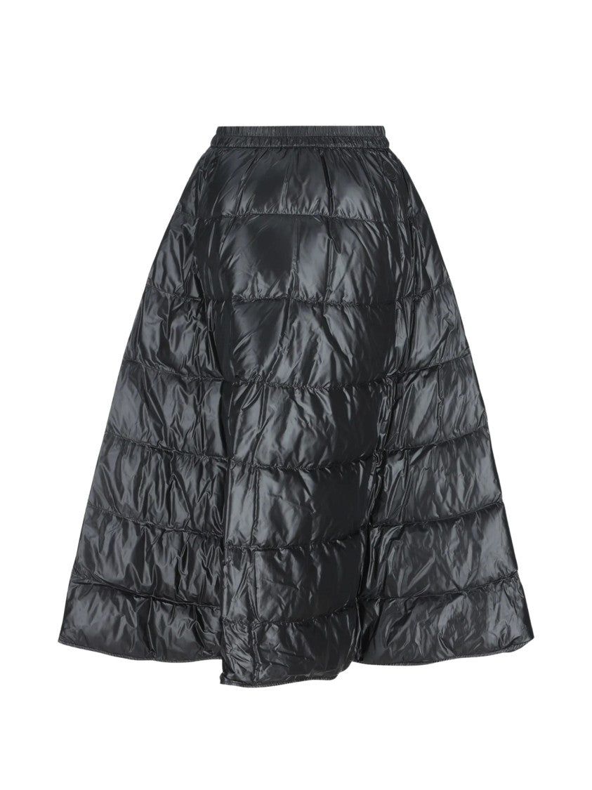 Moncler Flared Midi Skirt With Glossy Quilted Finish