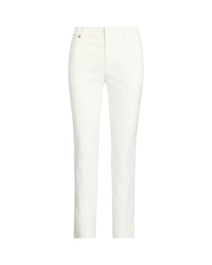 Lauren Ralph Lauren White Lakythia Slim Wool Stretch Trousers