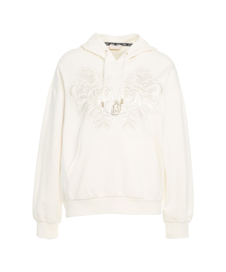 Liu Jo Creamy White Oversized Sweatshirt