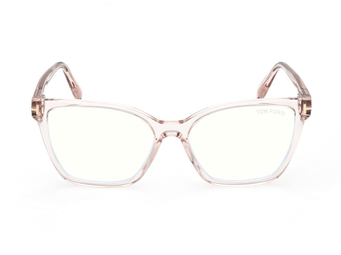 Tom Ford Translucent Pink Acetate Square Frame Eyeglasses