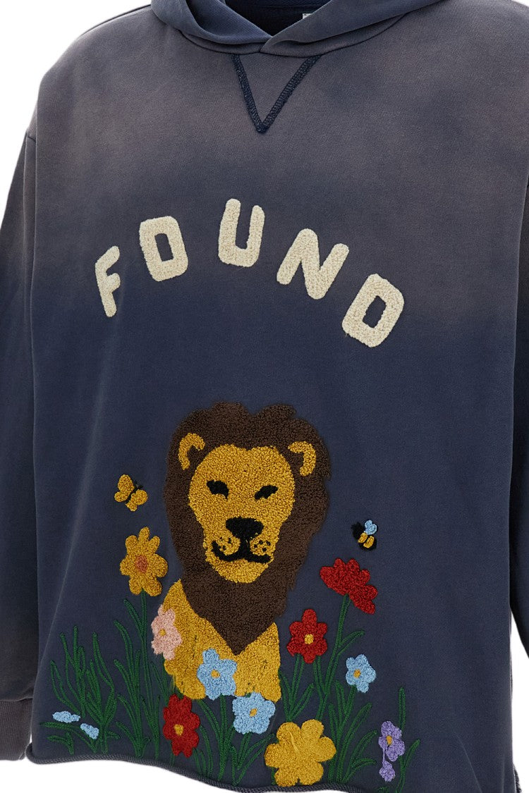 Found Chenille-Embroidered Mid-Weight French Terry Hoodie