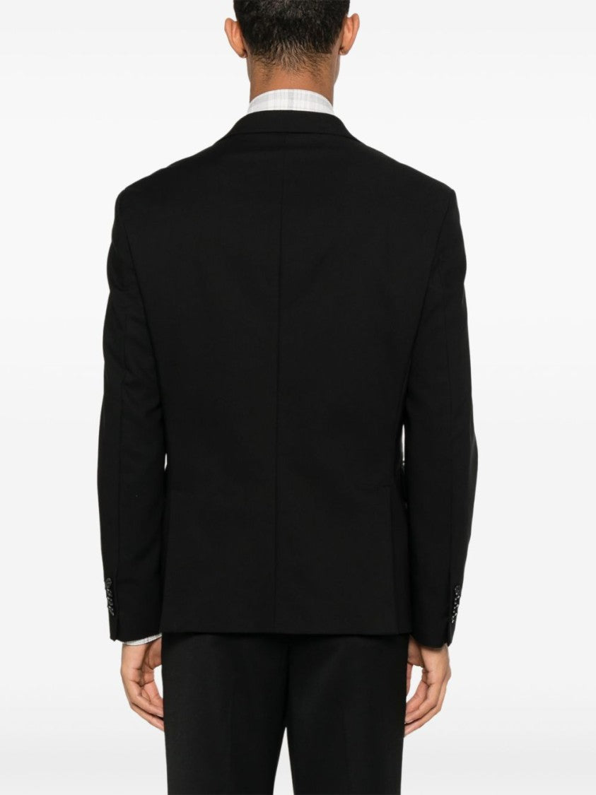 Officina36 Tailored Black Blazer With Notched Lapels