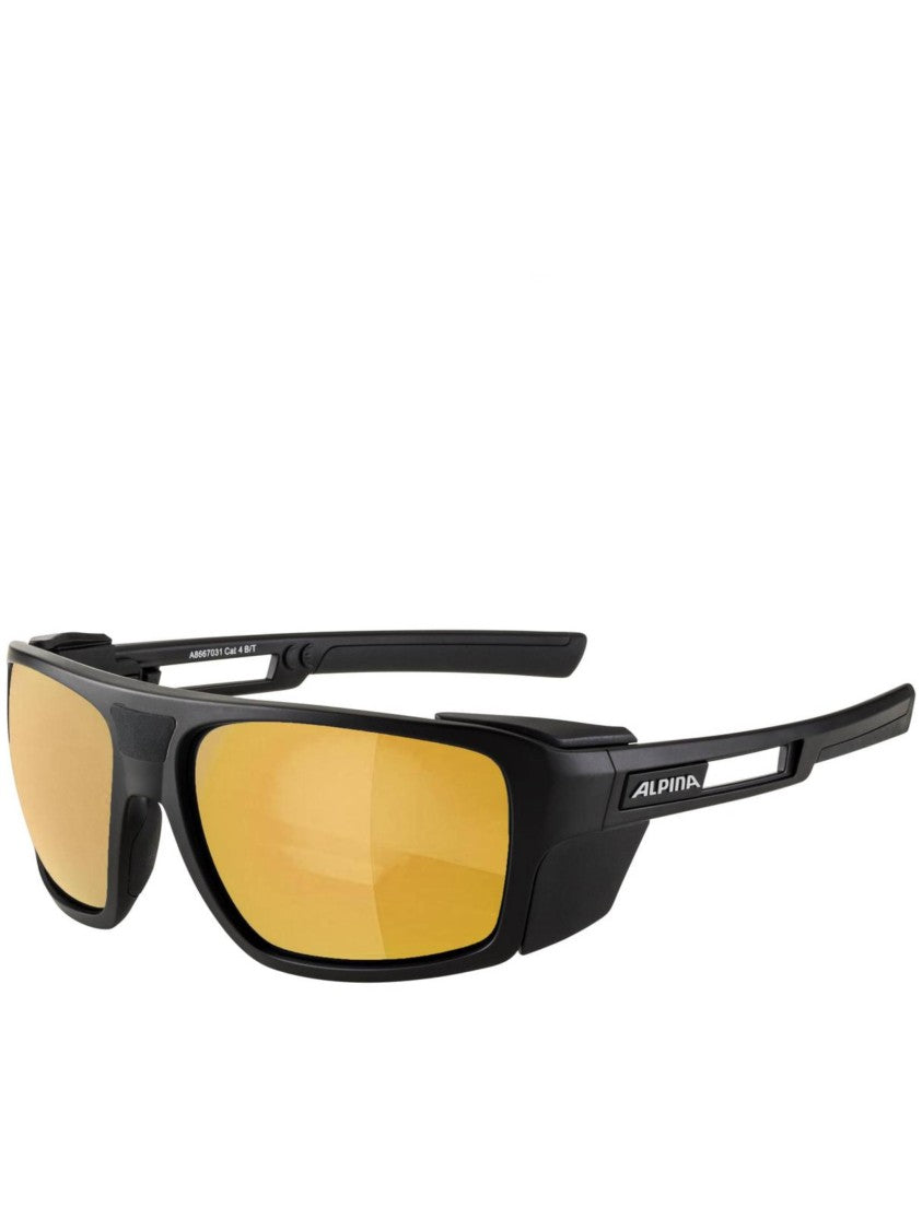 Alpina Black Skywalsh Sporty Reflective Sunglasses