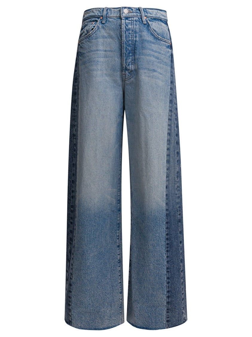 Mother Two-Tone Wide-Leg Jeans With High Waist