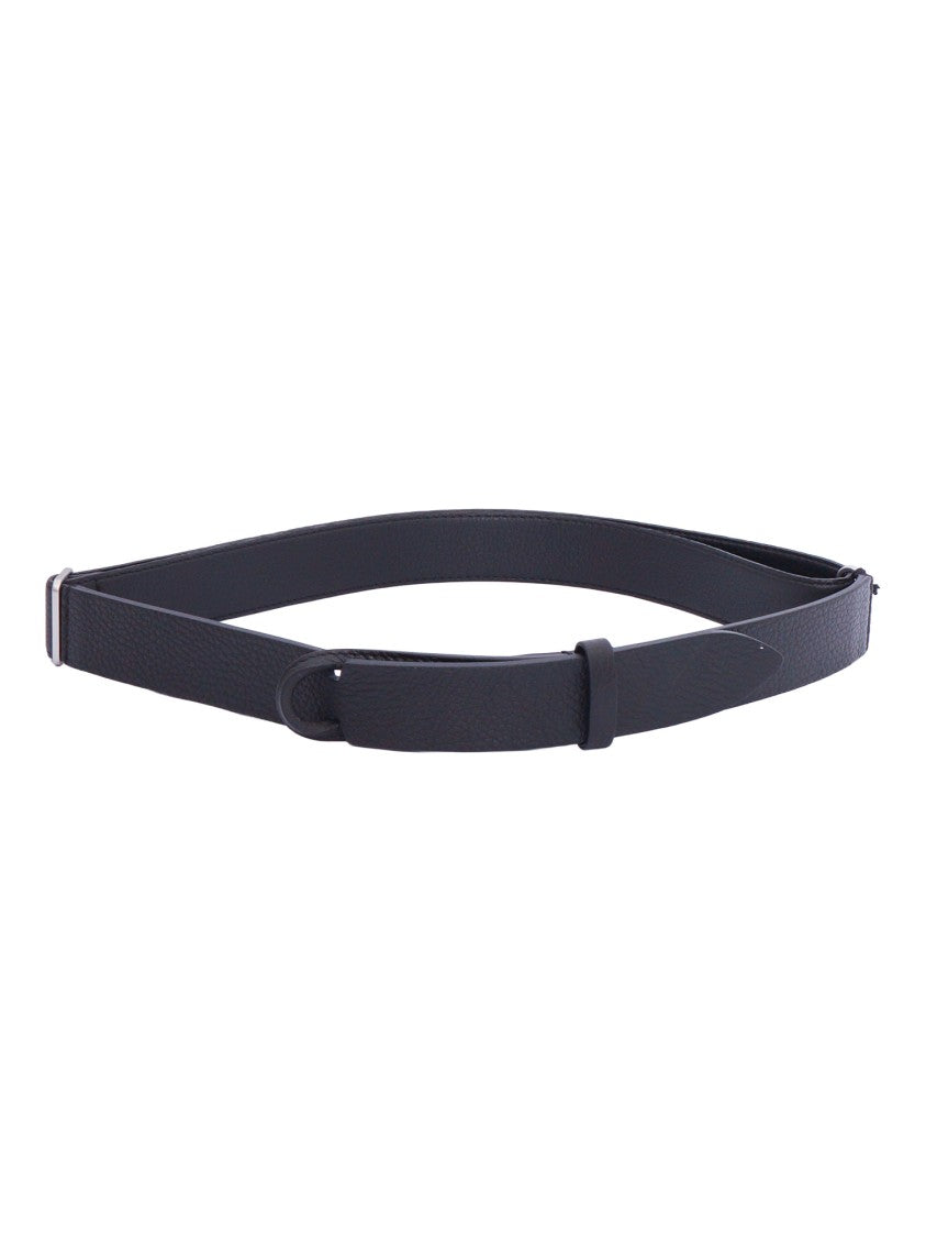 Claudio Orciani Black Calf Leather Rounded Belt