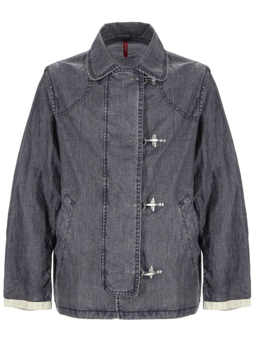 Fay 4 Hooks Linen Asymmetrical Jacket
