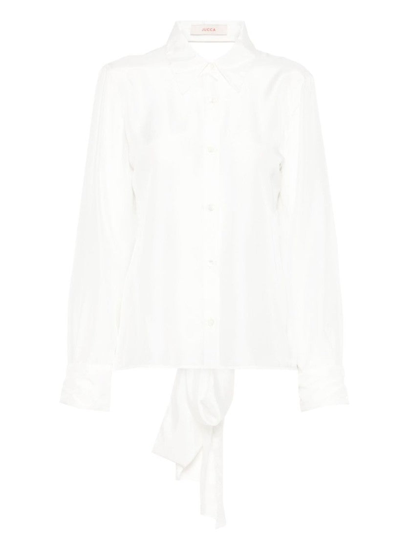 Jucca White Silk Shirt With Front Button Fastening