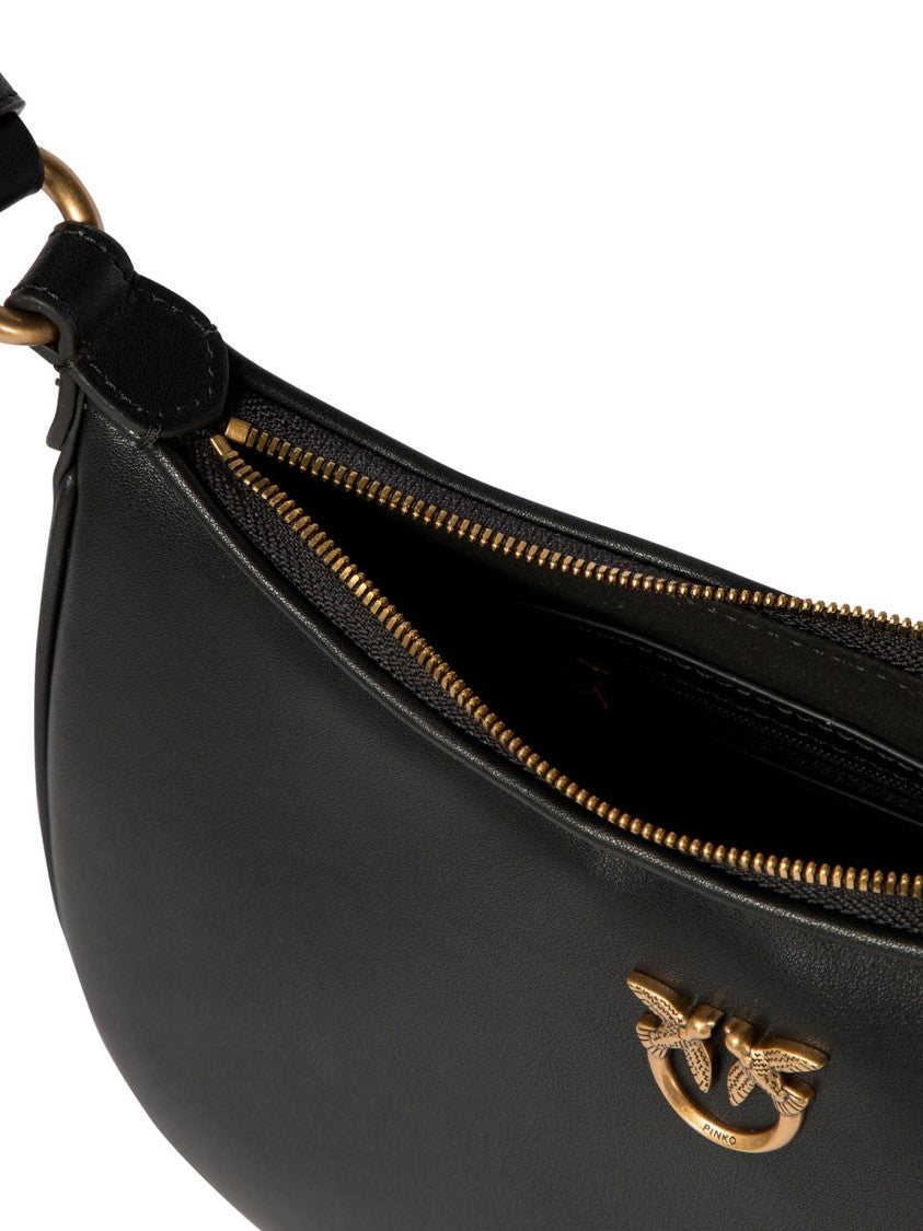 Pinko Crescent-Shaped Leather Shoulder Bag