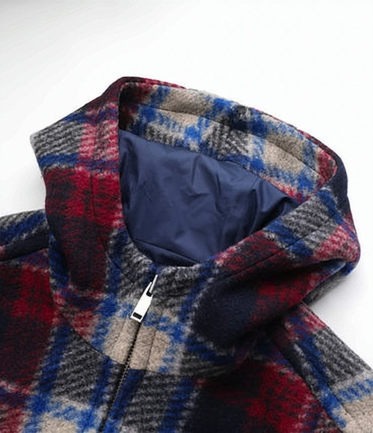 Isabel Marant Bold Plaid Hooded Jacket With Adjustable Drawstring Hem