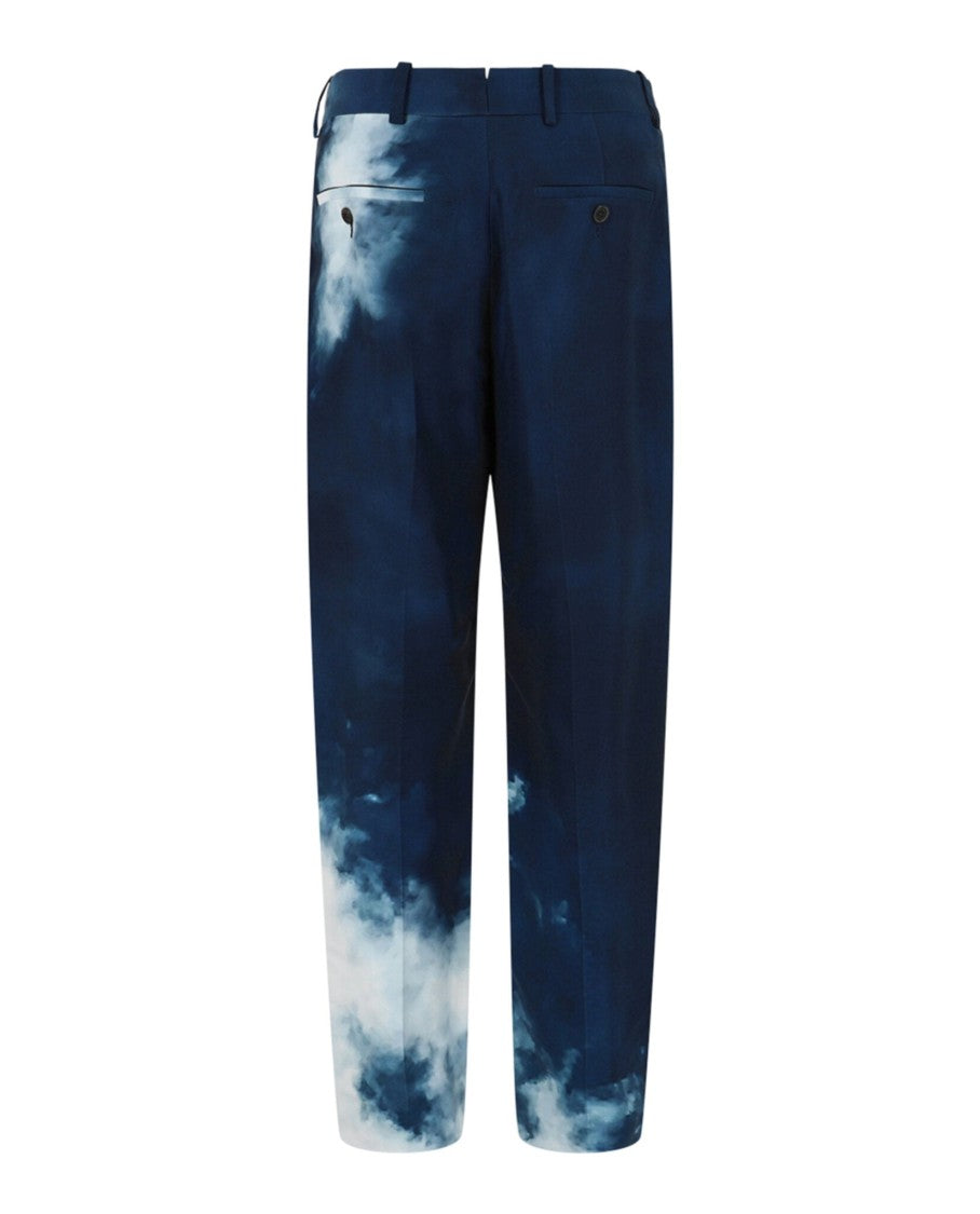 Alexander Mcqueen Blue Sky Pleated Trousers