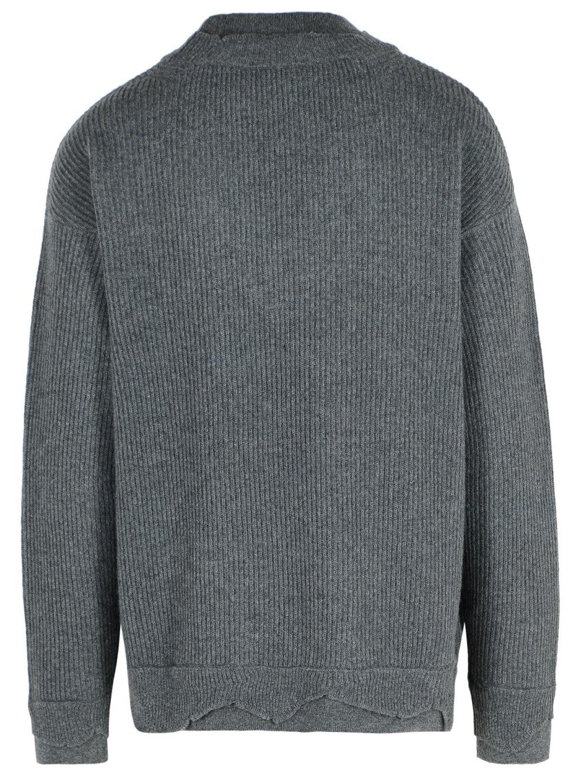 Laneus Grey Wool Blend Sweater