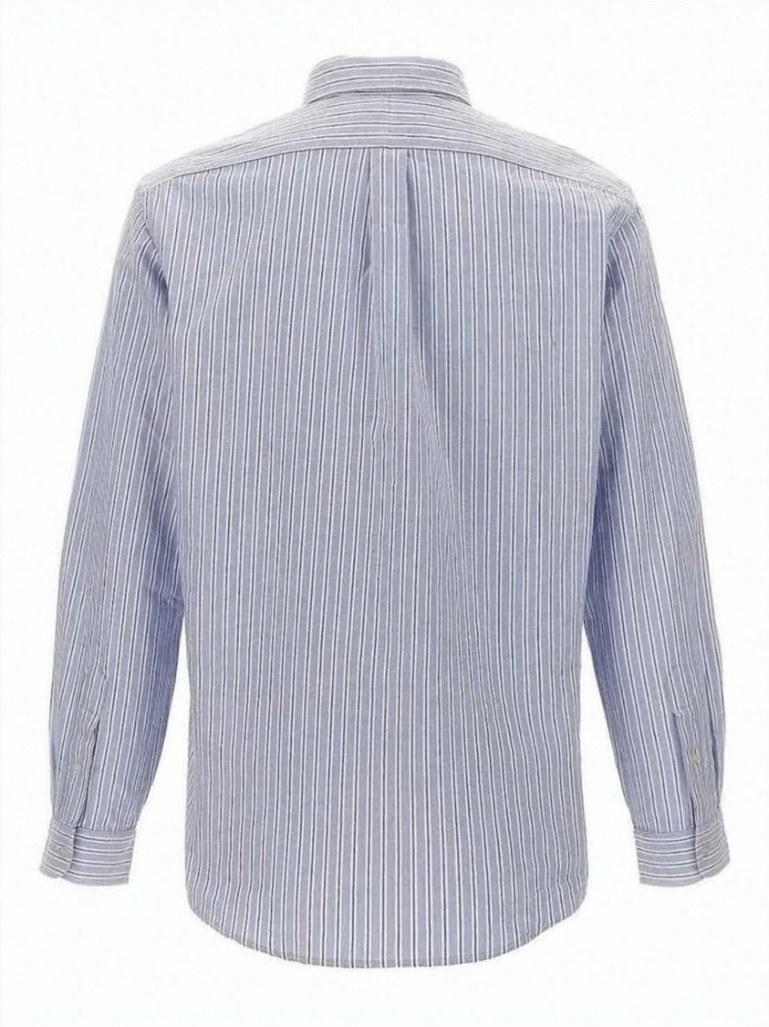 Polo Ralph Lauren Light Blue Striped Oxford Shirt With Embroidered Logo
