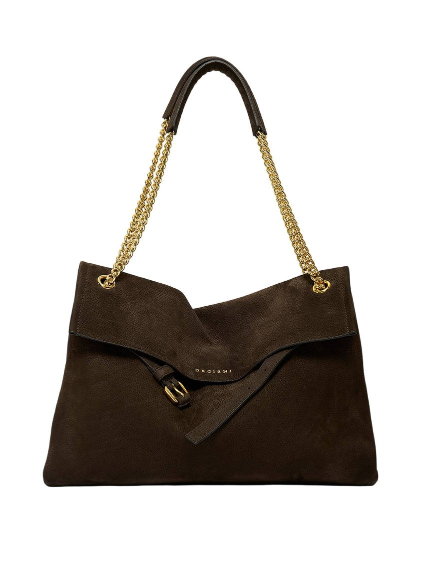Claudio Orciani Venus Nabucco Midi Nubuck Calf Leather Shoulder Bag