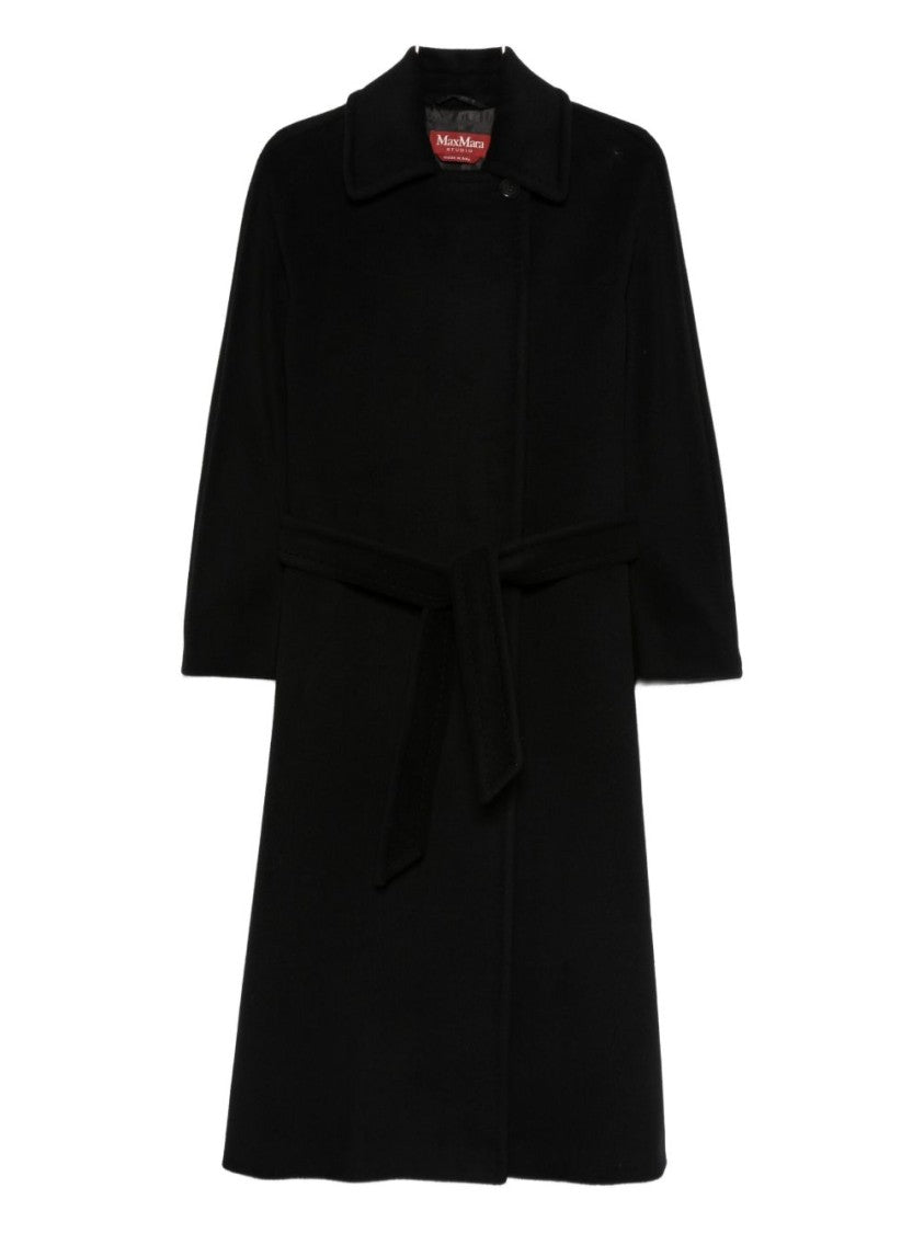 Max Mara Elegant Black Wool Coat With Classic Lapel
