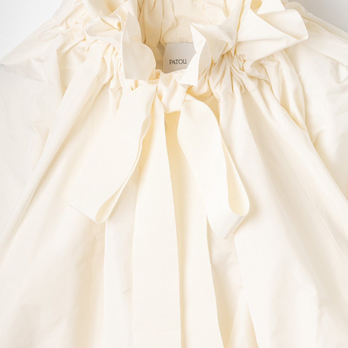 Patou Black Faille Drawstring Top