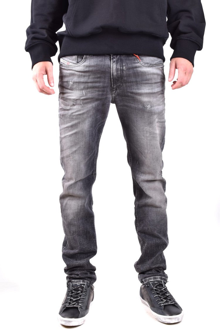 Diesel Slim-Fit Distressed Black Faded Jeans