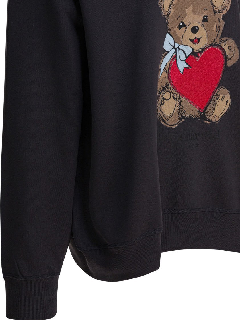 Ganni "Bear" Embellished Crewneck Sweatshirt