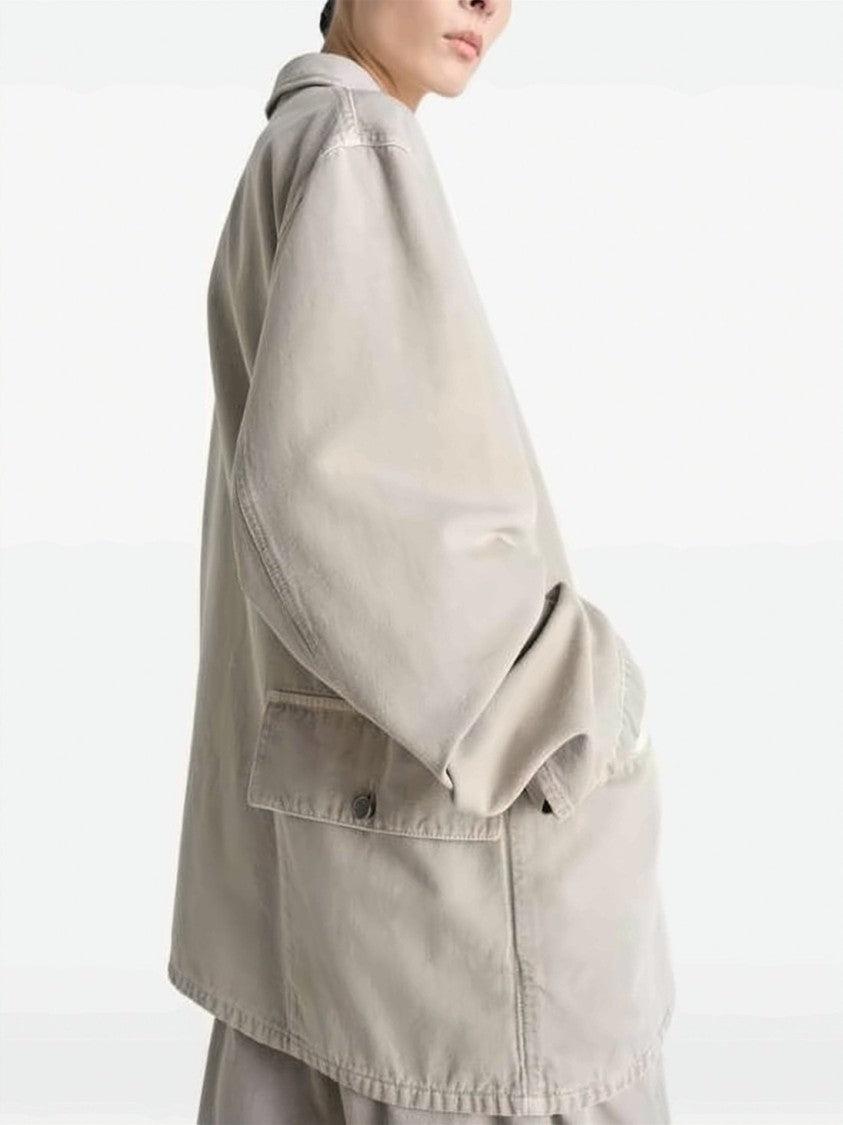 Lemaire Beige Washed Cotton Patch Pocket Jacket