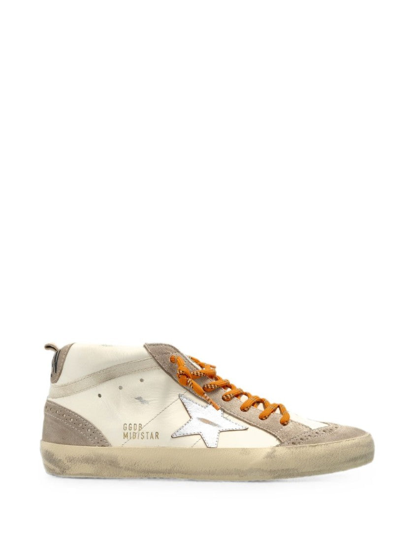 Golden Goose Vintage-Inspired Mid-Top Sneakers With Distressed Leather