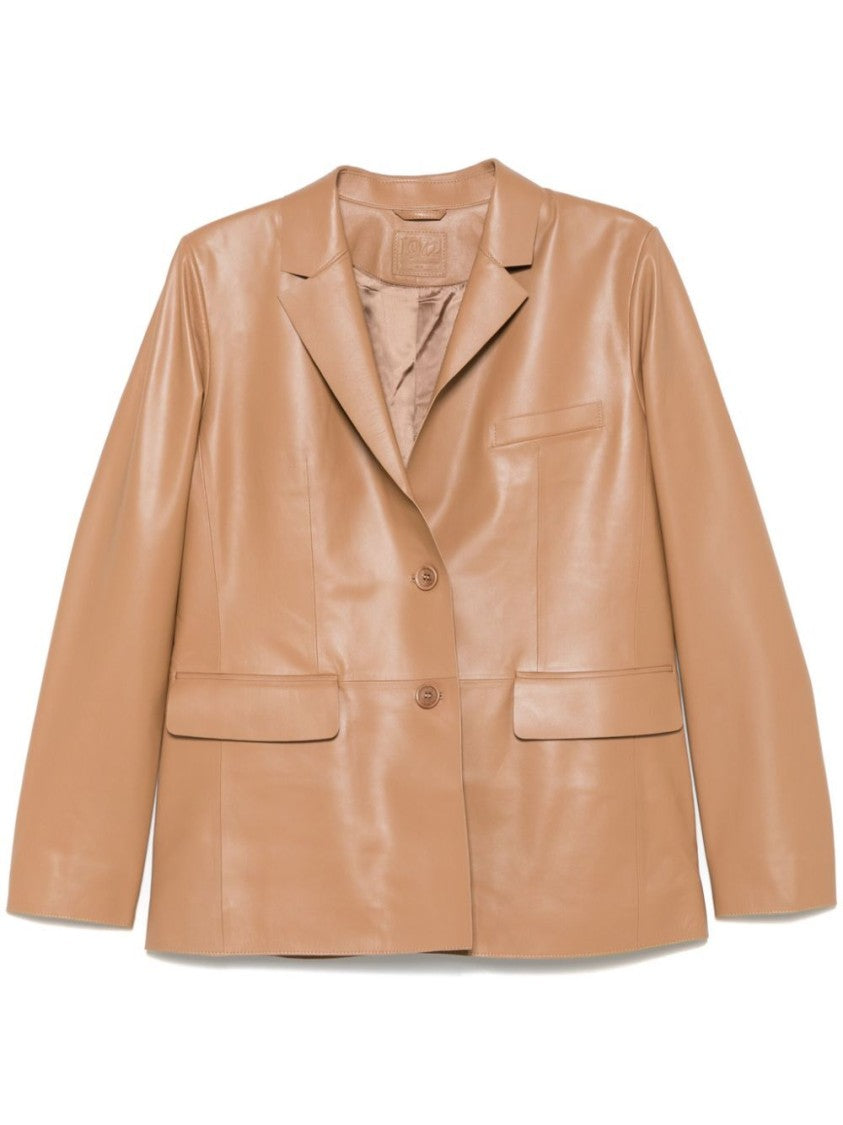 Desa 1972 Tailored Leather Blazer With Structured Shoulders