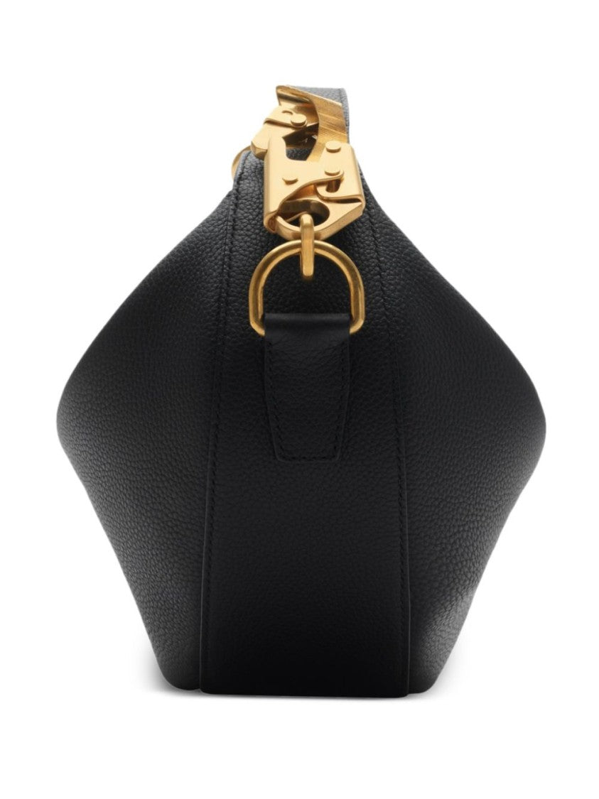 Burberry Crescent-Shaped Black Bag With Gold-Tone Hardware