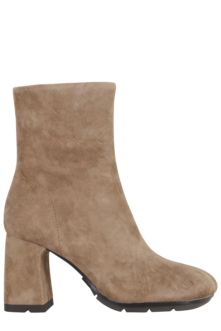 Ash Suede Ankle Boots With Squared Toe