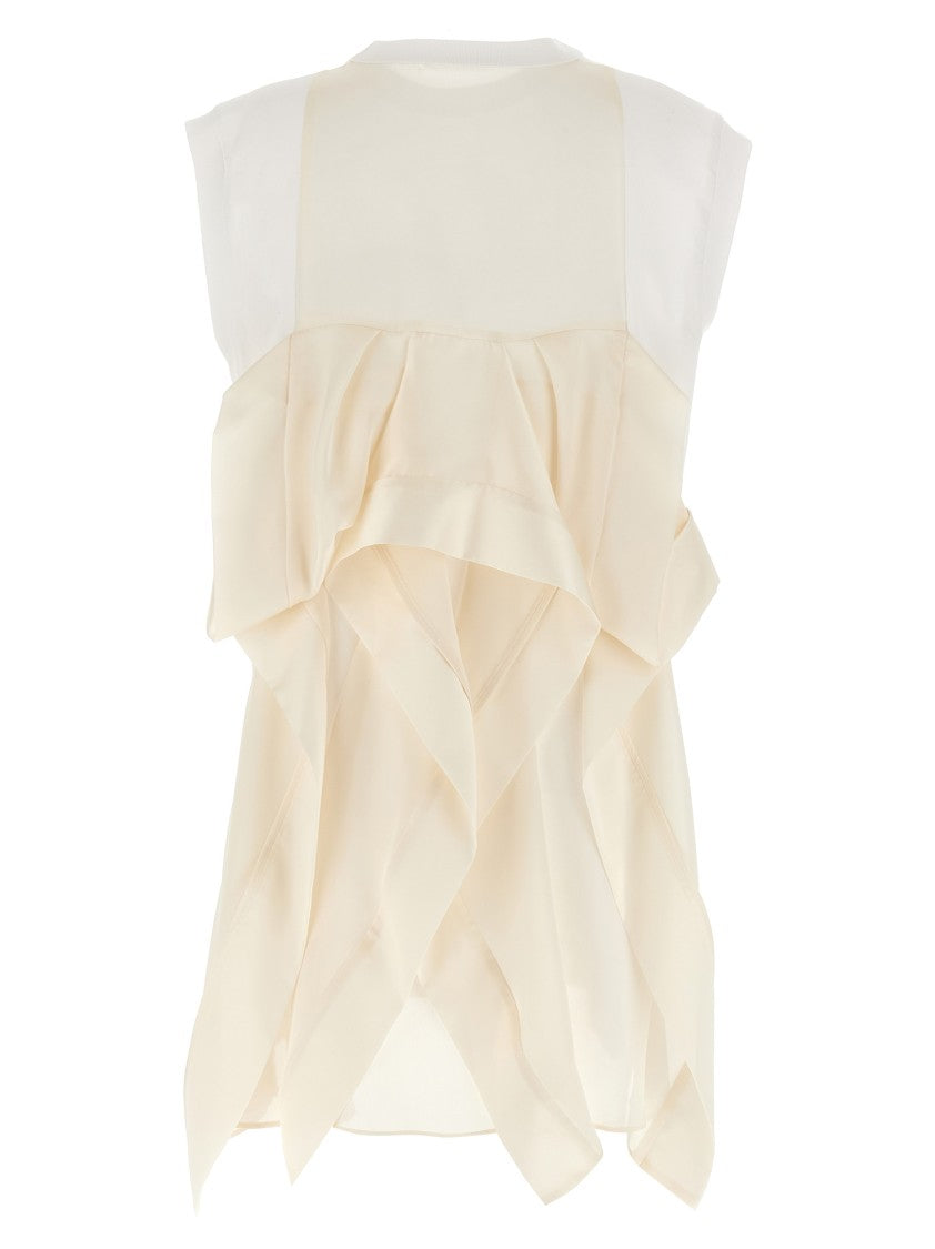 Sacai Textured Asymmetric Pleated T-Shirt By Sacai