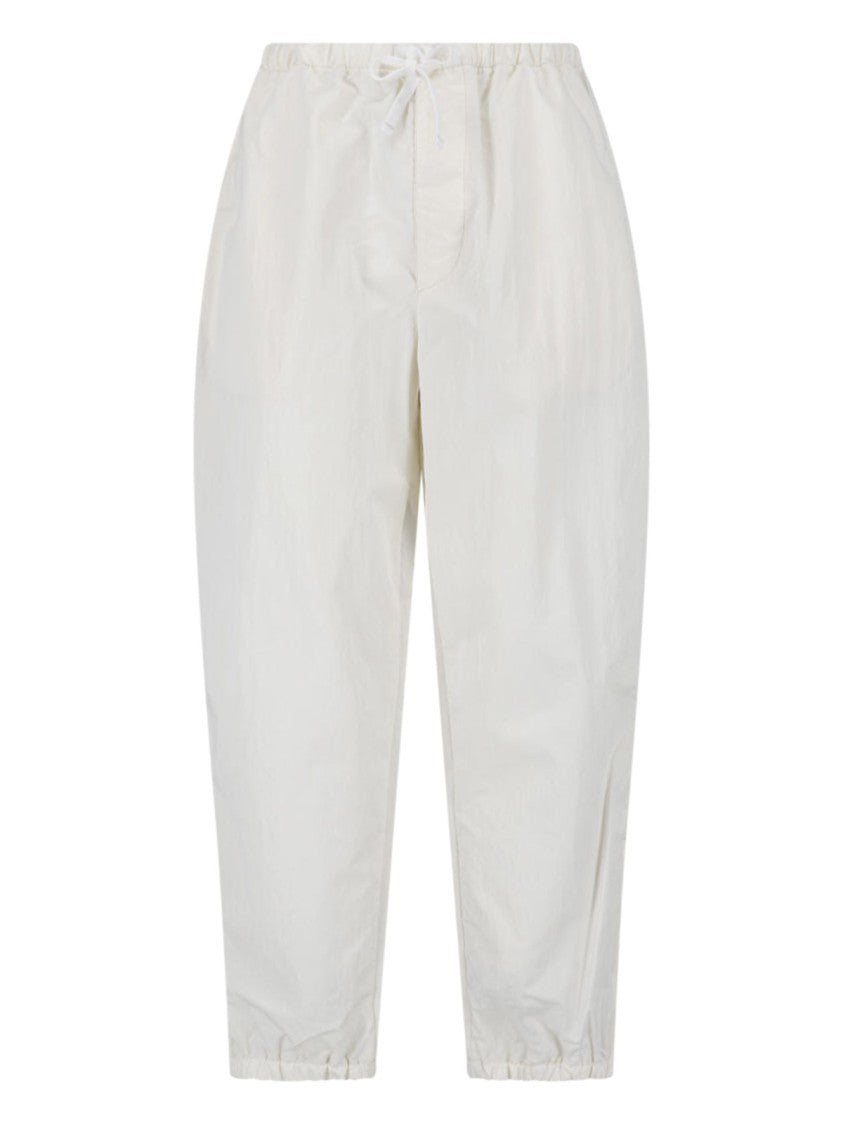 Kaptain Sunshine Cream Wide-Leg Mid-Rise Drawstring Trousers