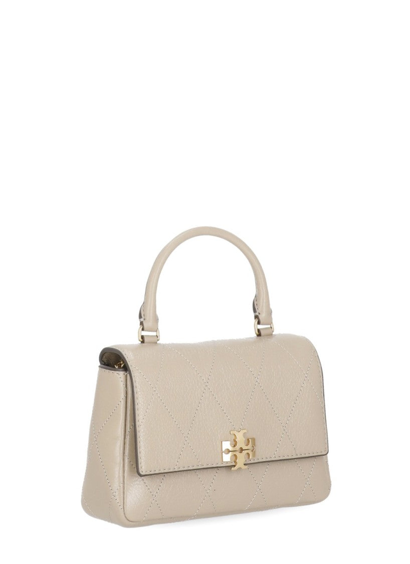 Tory Burch Beige Quilted Leather Gold Hardware Mini Shoulder Bag