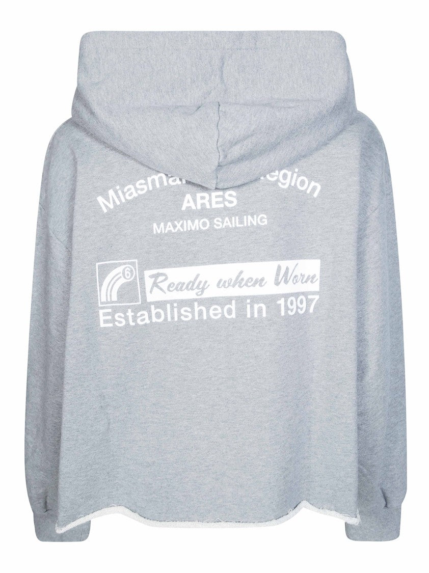 Mm6 By Maison Margiela Cropped Drawstring Hoodie
