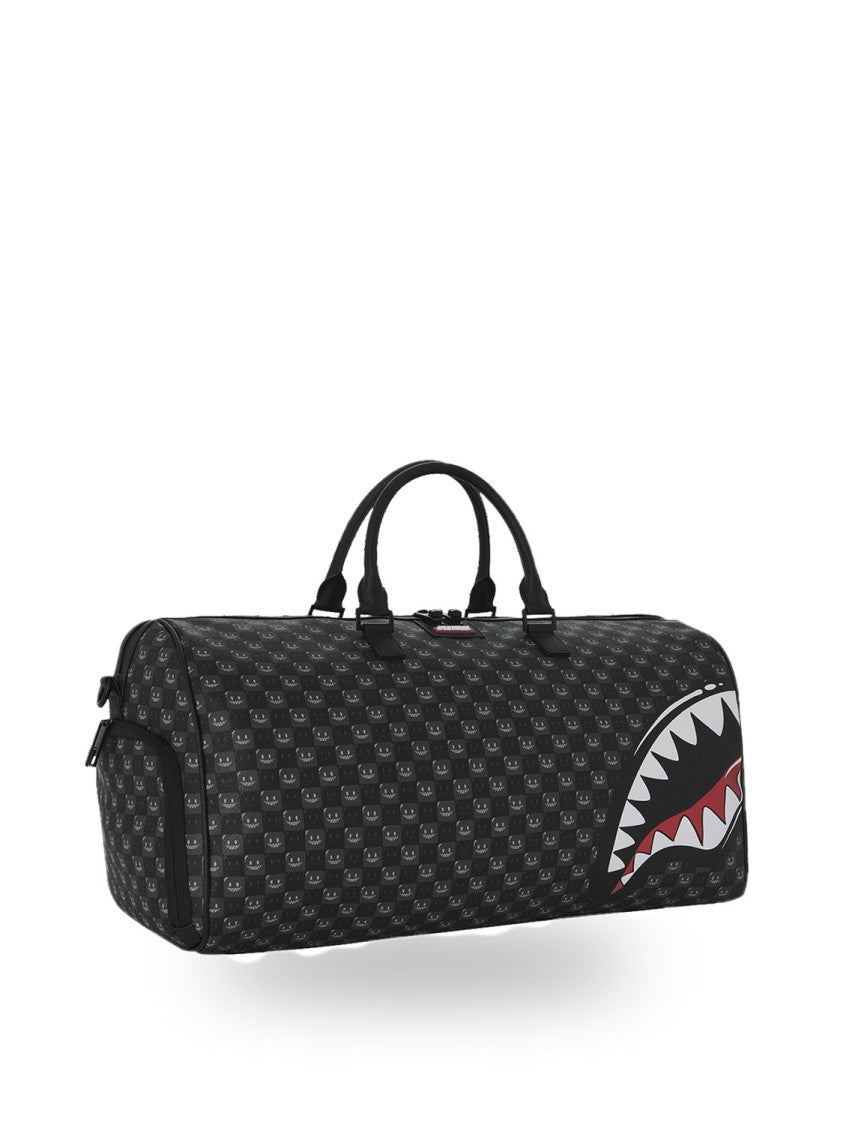 Sprayground Black Sharks In Paris Wtf Bubble Check Duffle Bag