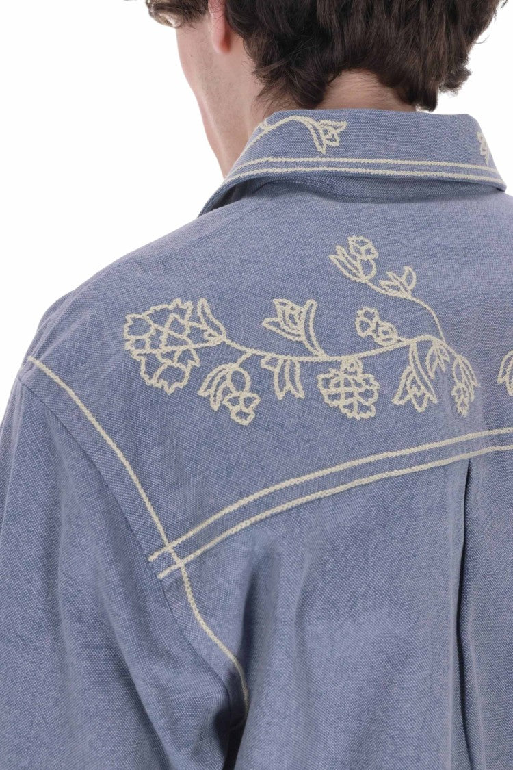 Isabel Marant Rudy Embroidered Cotton Overshirt Jacket