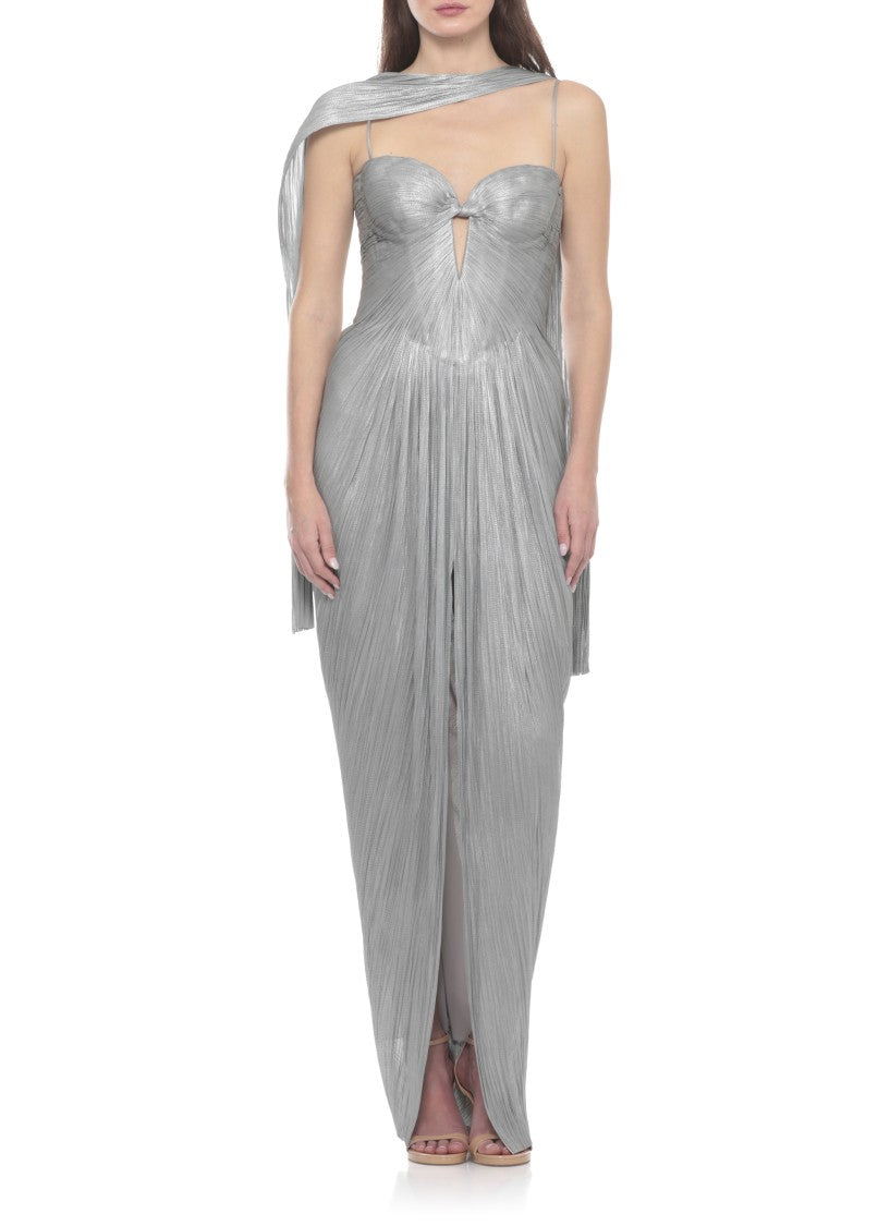 Maria Lucia Hohan Sophisticated Silk Evening Dress With Pleated Design