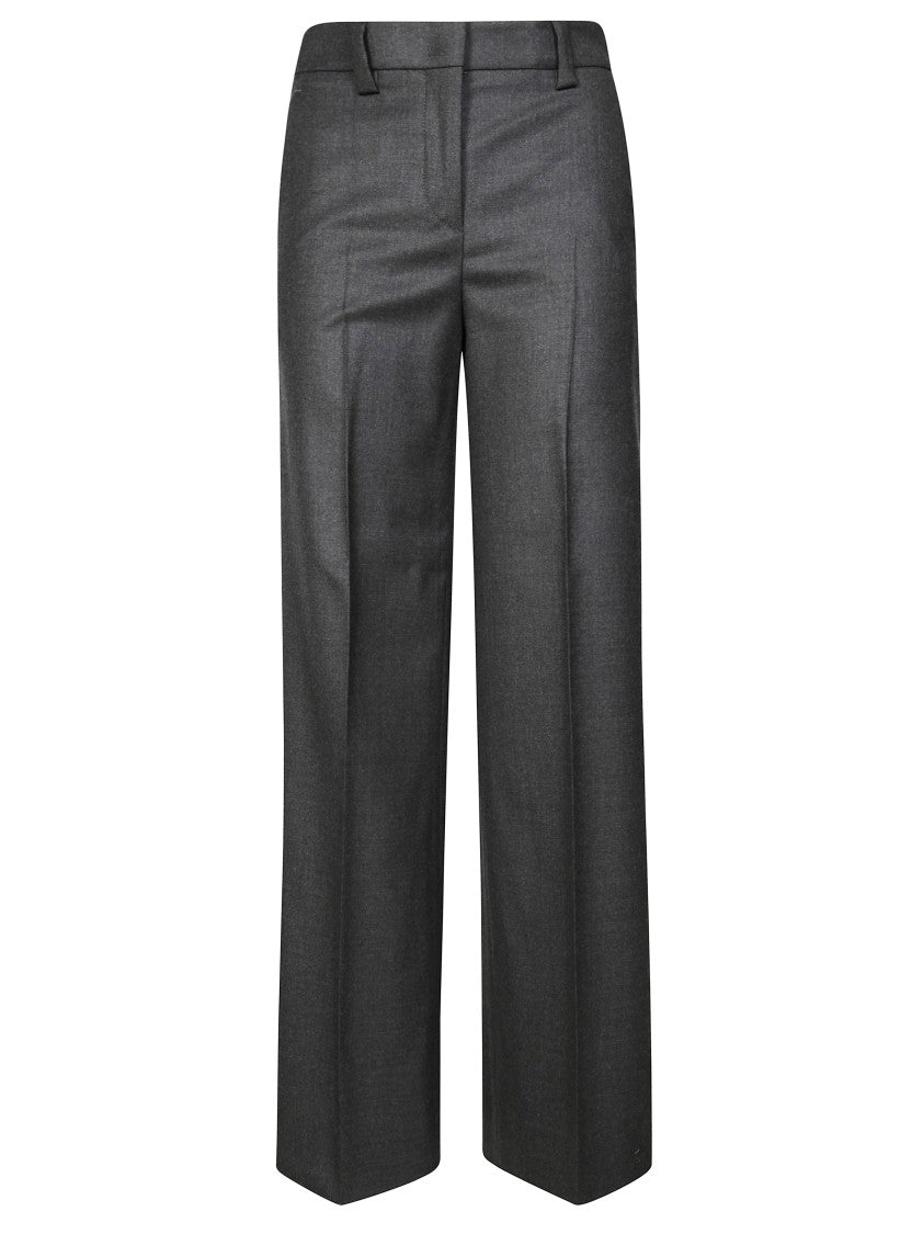 Incotex Long Tailored Straight-Leg Pants With Fitted Waistband