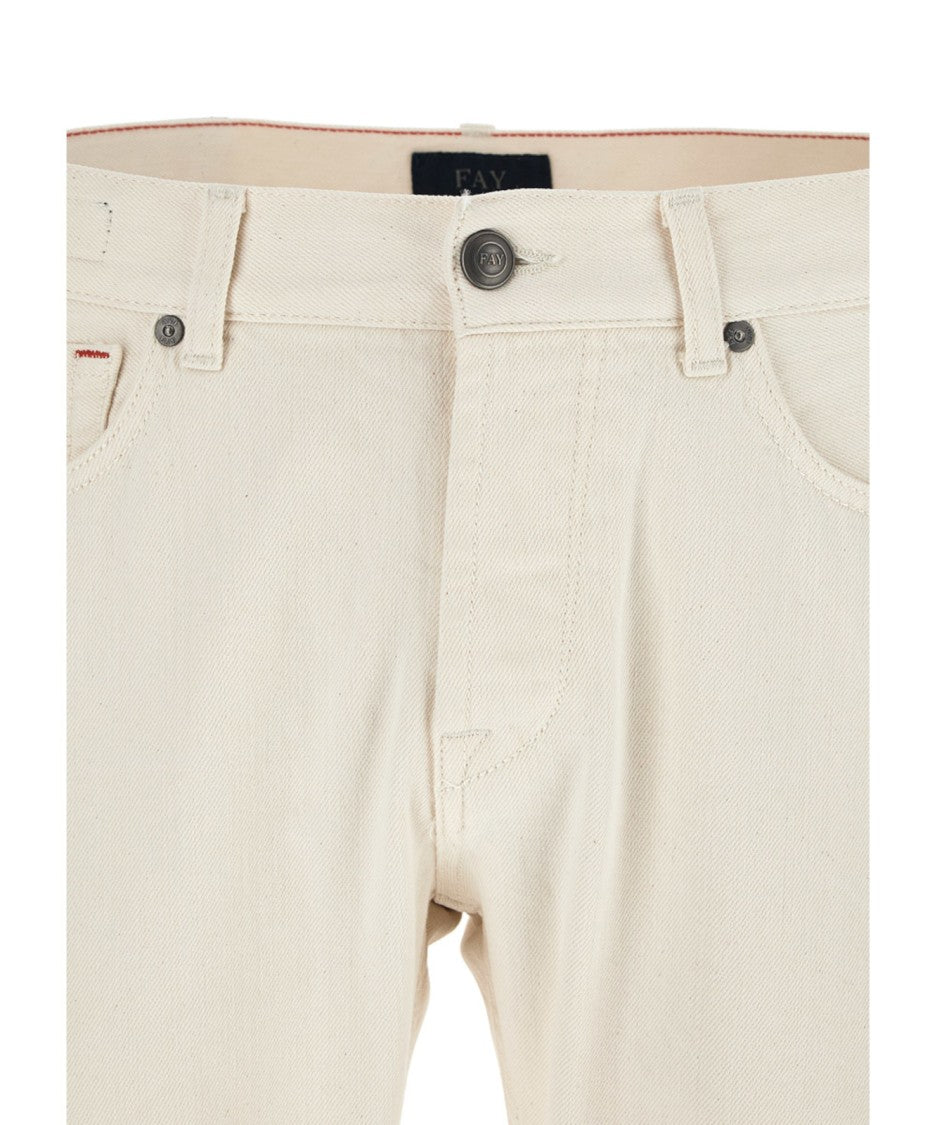 Fay Classic Straight-Leg Jeans With Subtle Stitching