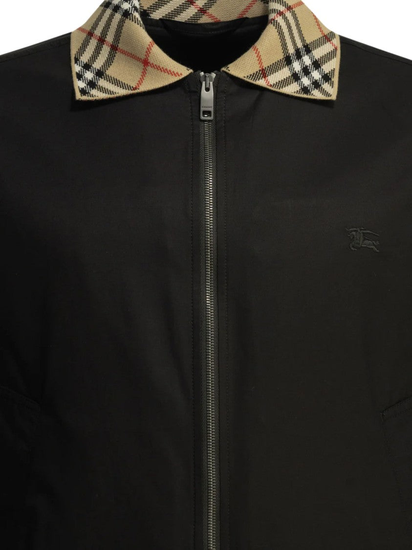Burberry Harrington Checkered Collar Cotton-Blend Bomber Jacket