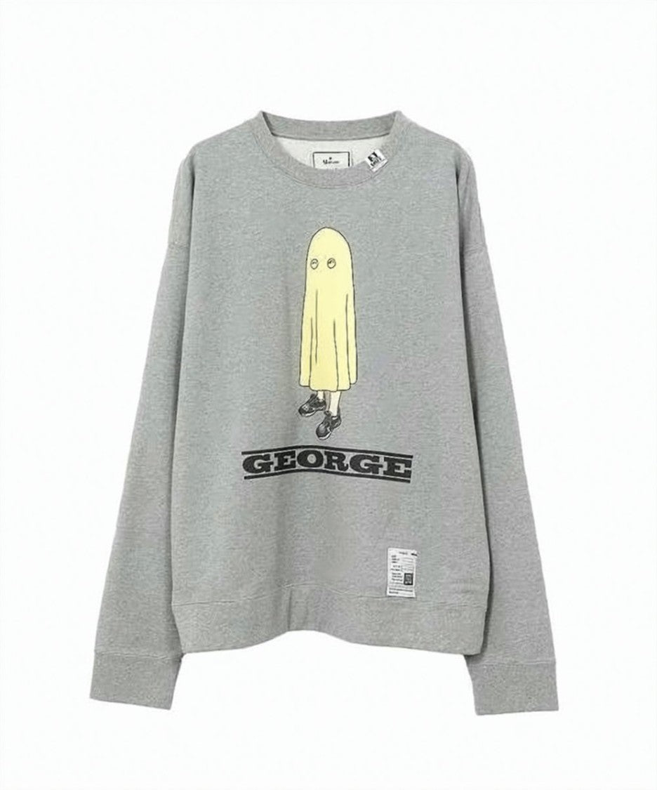 Maison Mihara Yasuhiro Light Grey Long-Sleeve Sweatshirt With Playful Graphic