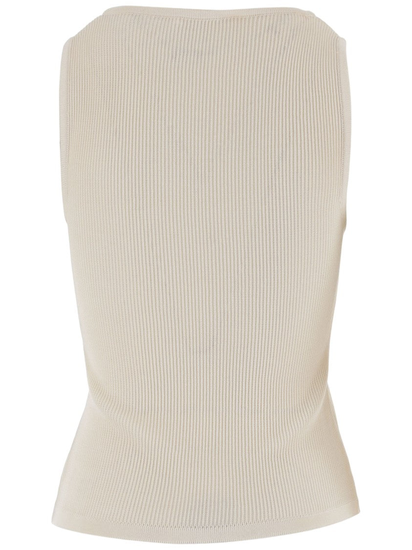 Niccolò Pasqualetti Ivory Ribbed Tank Top