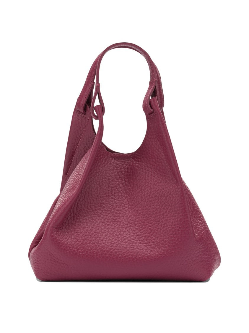 Gianni Chiarini Fuchsia Textured Leather Shoulder Bag With Detachable Pouch