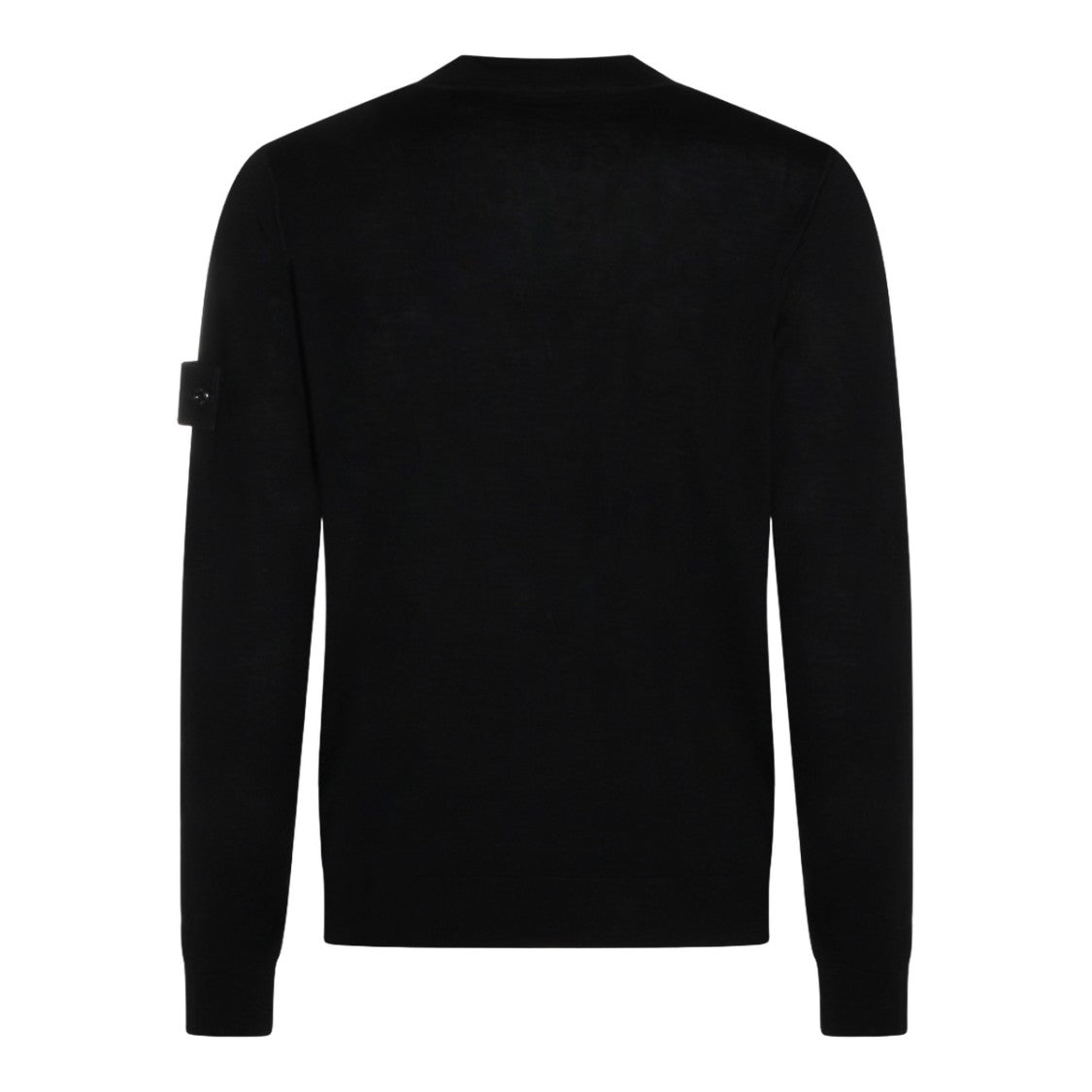 Stone Island Black Sweater With Round Neckline And Long Sleeves
