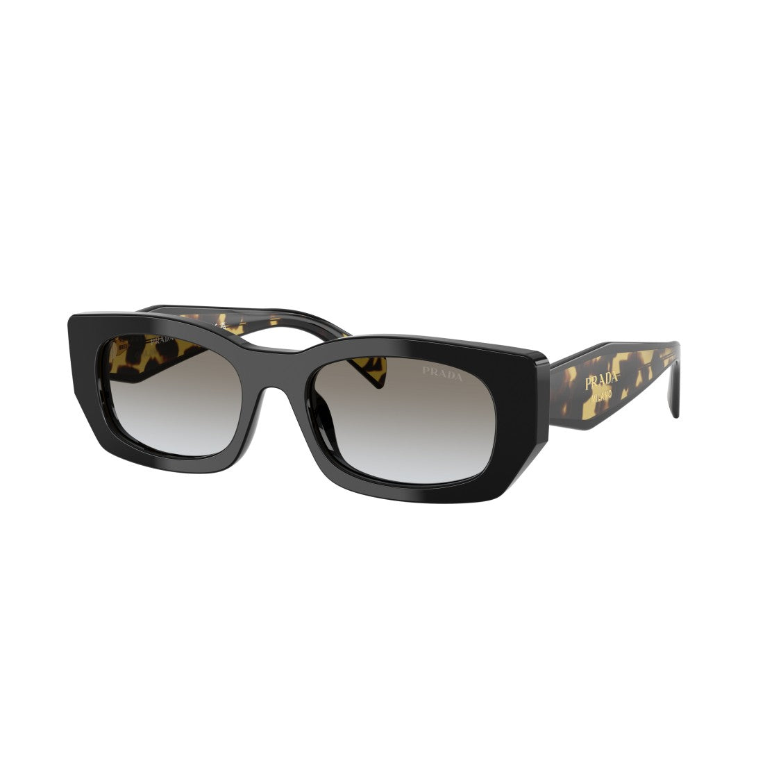 Prada 0Pr B05s Rectangular Black Acetate Sunglasses