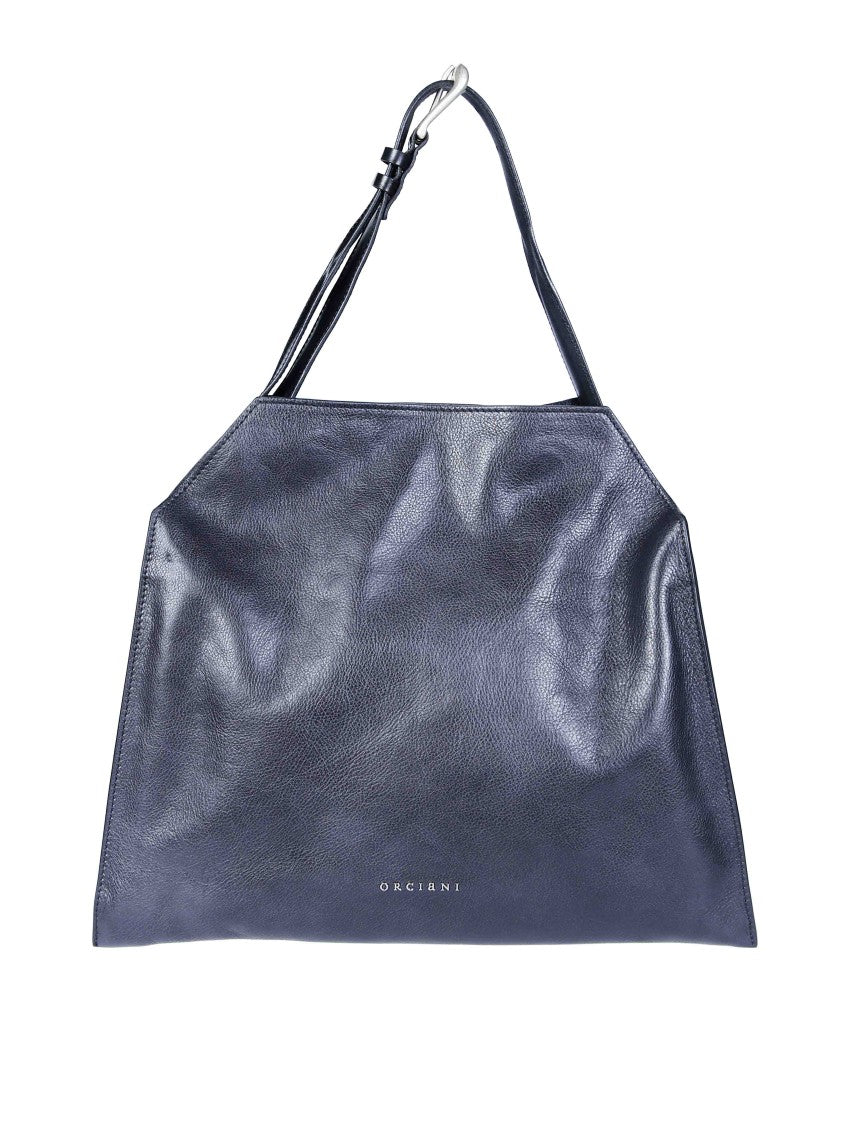 Orciani Trinity M Lagoon Smooth Leather Shoulder Bag