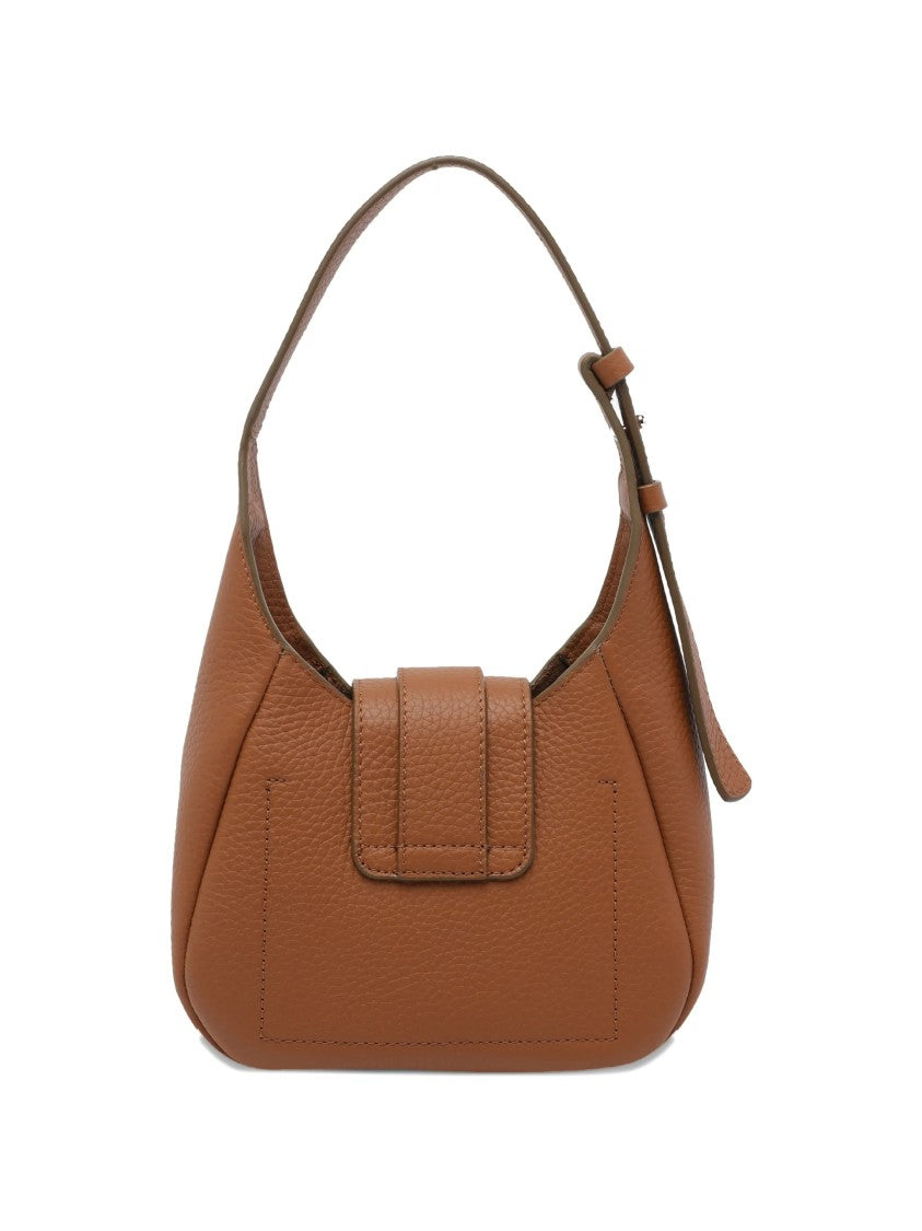 Hogan Brown Structured Rounded Leather H Handbag