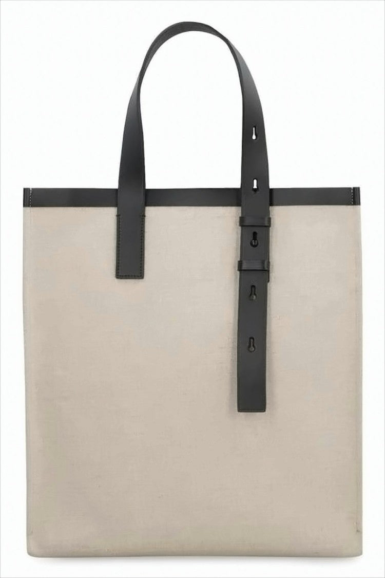 Salvatore Ferragamo Structured Canvas Tote Bag