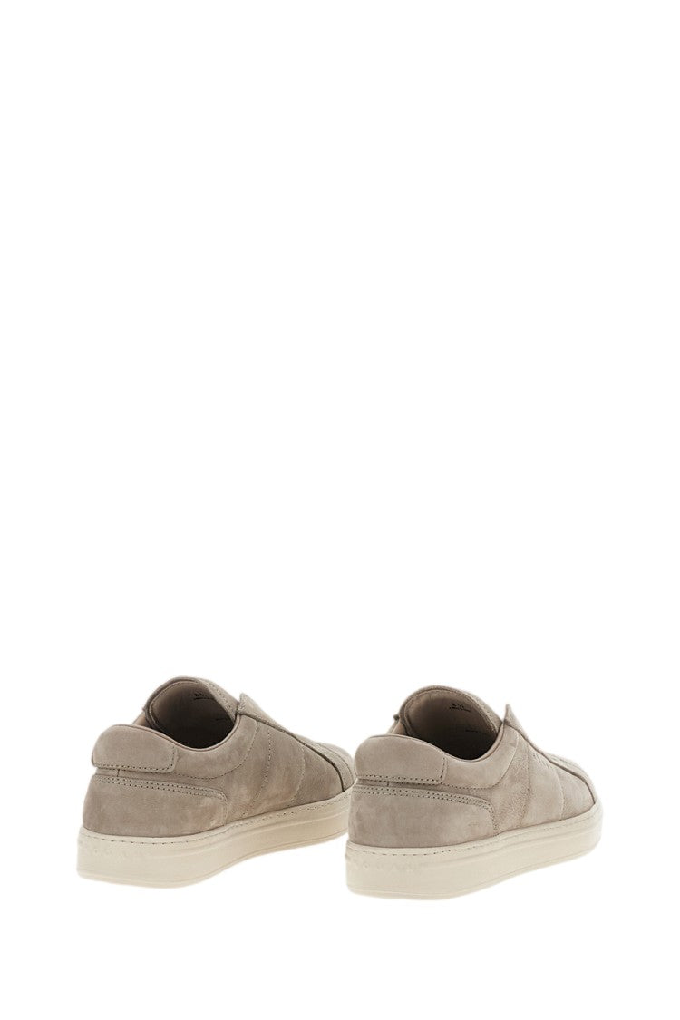Hogan Gray Nubuck Leather Slip-On Sneakers