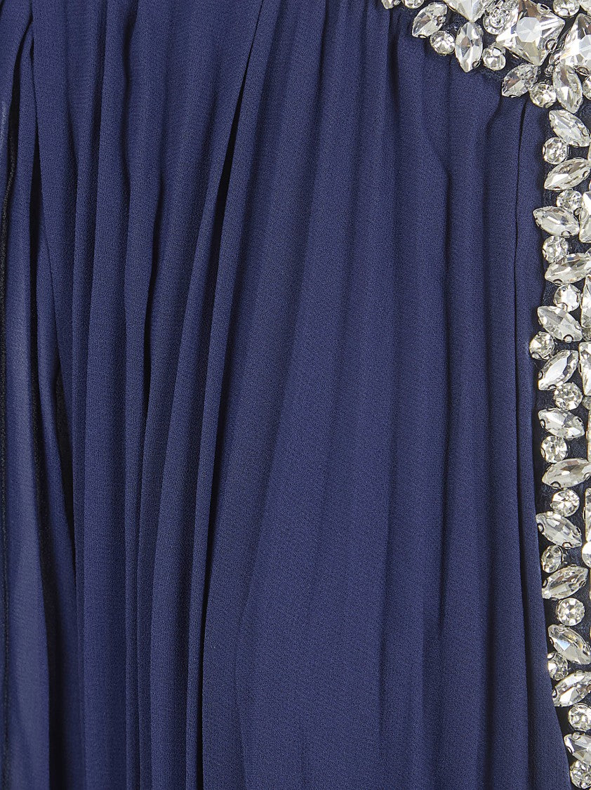 Self-Portrait Pleated Chiffon Midi Dress