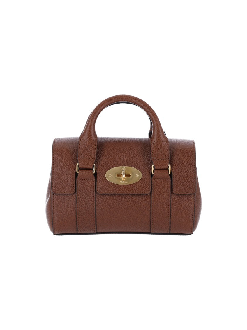 Mulberry Brown Bayswater Mini Pebble Leather Top-Handle Bag