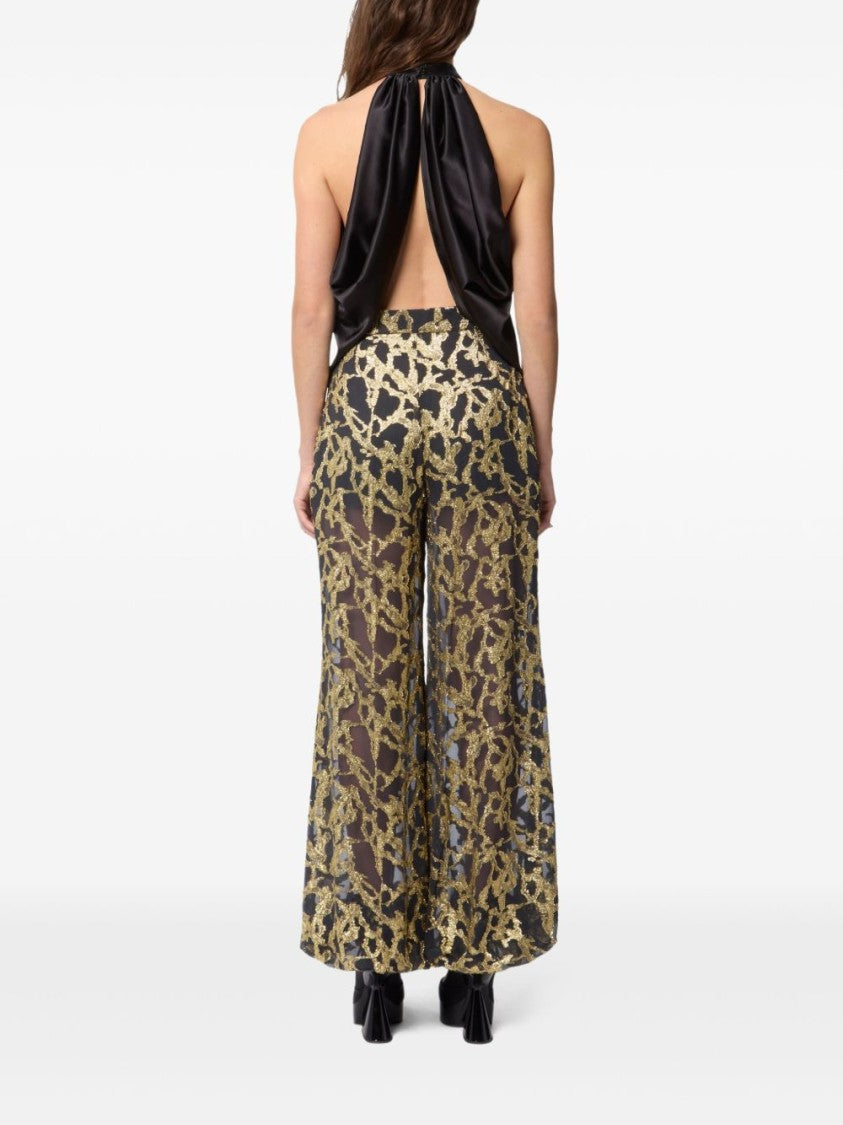 Nina Ricci Black Minimalist Sleeveless Halterneck Silk Top
