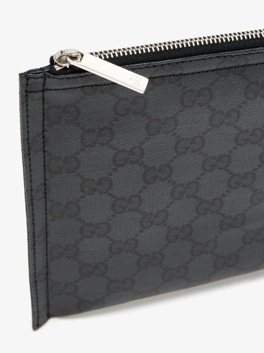 Gucci Large Rectangular Pouch With Monogram Pattern And Zip Closure